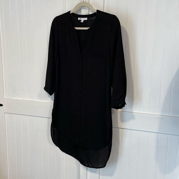 Dr2 long black three-quarter sleeves blouse size XS - Picture 2 of 5